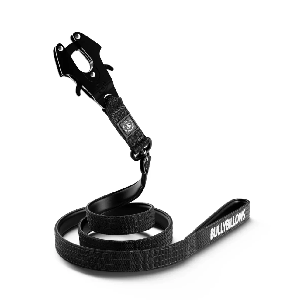 BullyBillows KOMBO - obojek Combat 4 cm + vodítko Combat 1,4m - černá