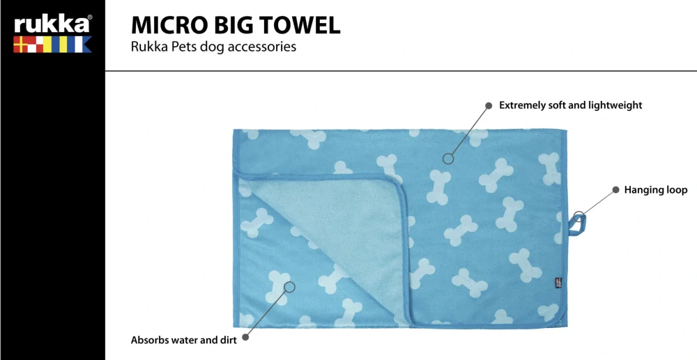 Psí osuška Rukka – modrá