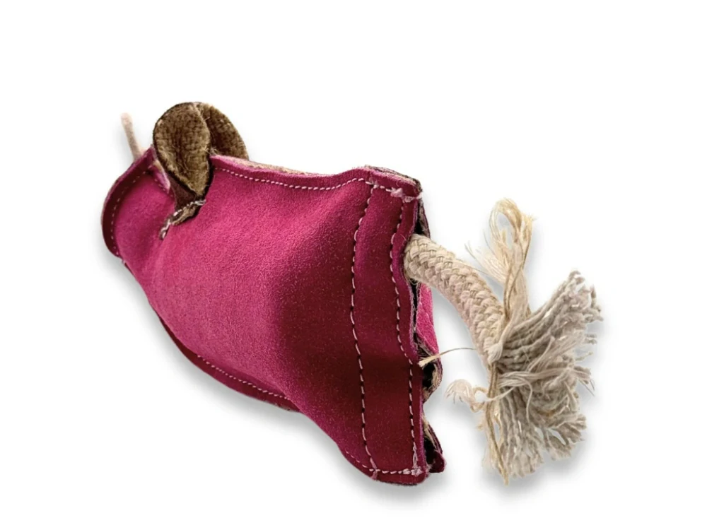 PafDog® Prasátko Pinky z kůže a juty - 25 cm