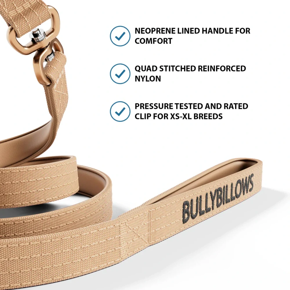 BullyBillows vodítko Combat - 1,4m, béžové