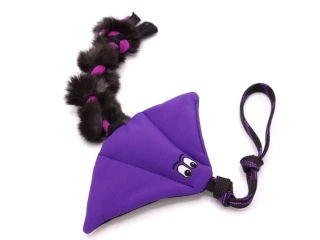 Odolná hračka pro psa – softshellový rejnok s králičí kožešinou, fialová