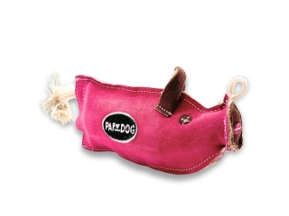 PafDog® Prasátko Pinky z kůže a juty - 25 cm