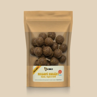 Masové kuličky — losos, vejce a krill - 150g